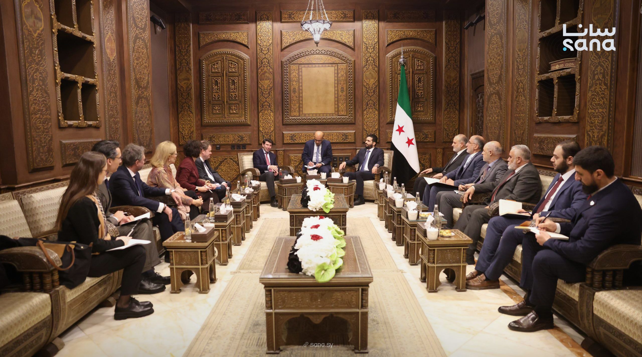 Syrian Interior Minister Anas Khattab met with an Austrian delegation in Damascus on Thursday. (SANA)