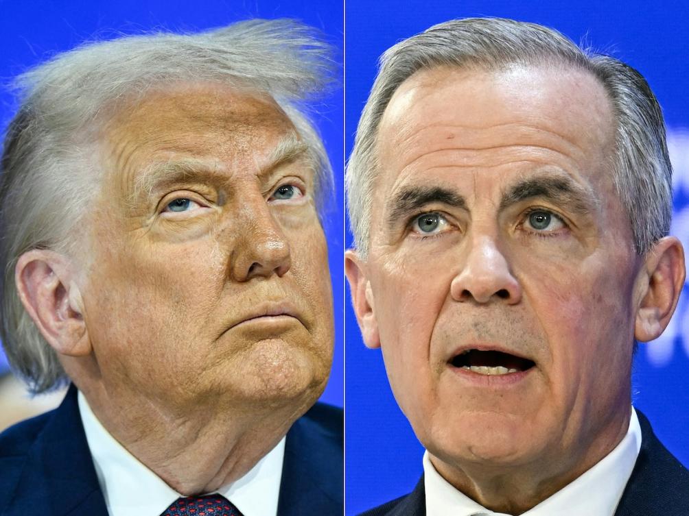 US President Donald Trump earlier said Canadian Prime Minister Mark Carney ‘was sorely mistaken’ if ‘thinks he is going to make Canada a ‘Drop Off Port’ for China to send goods and products into the United States.’ (AFP)