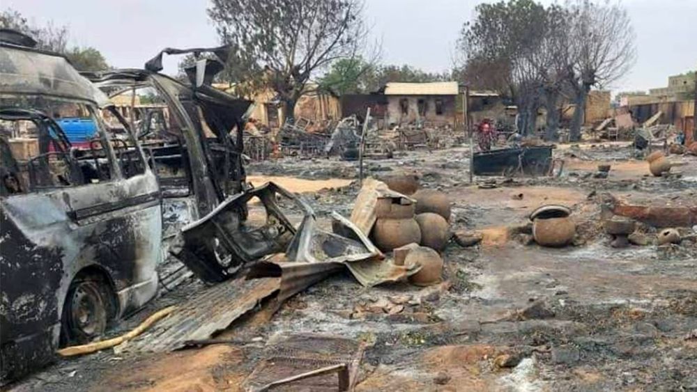 A destroyed livestock market area in El-Fasher, Sudan. (AFP)