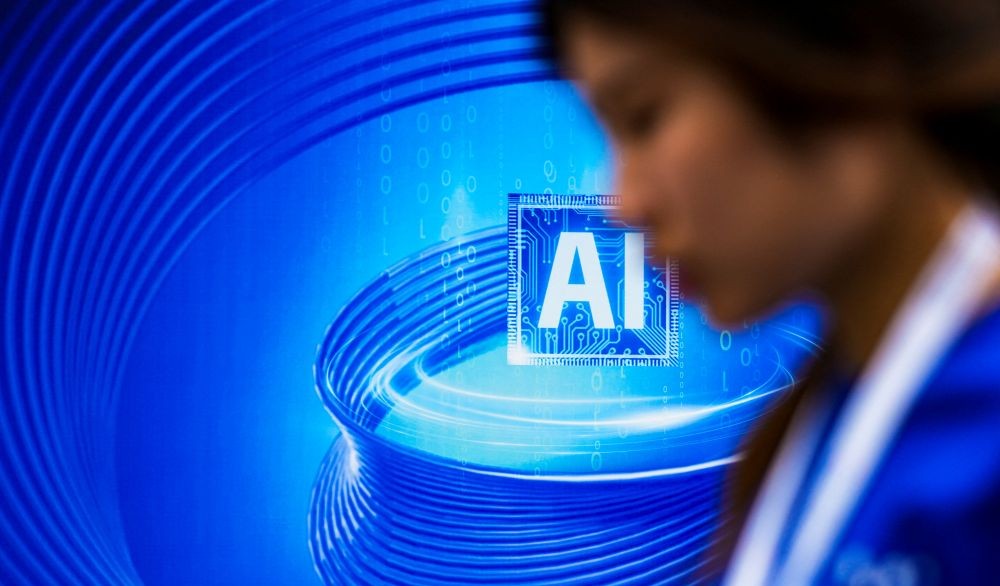 An AI sign is seen at the World Artificial Intelligence Conference (WAIC) in Shanghai, China, July 6, 2023. (Reuters)