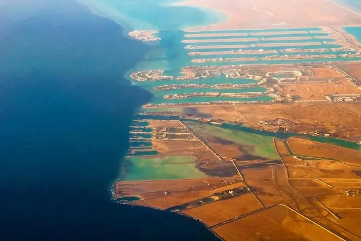 Aerial view of the Durrah Beach Resort on Saudi Arabia’s Red Sea coast near Jeddah. Getty Images