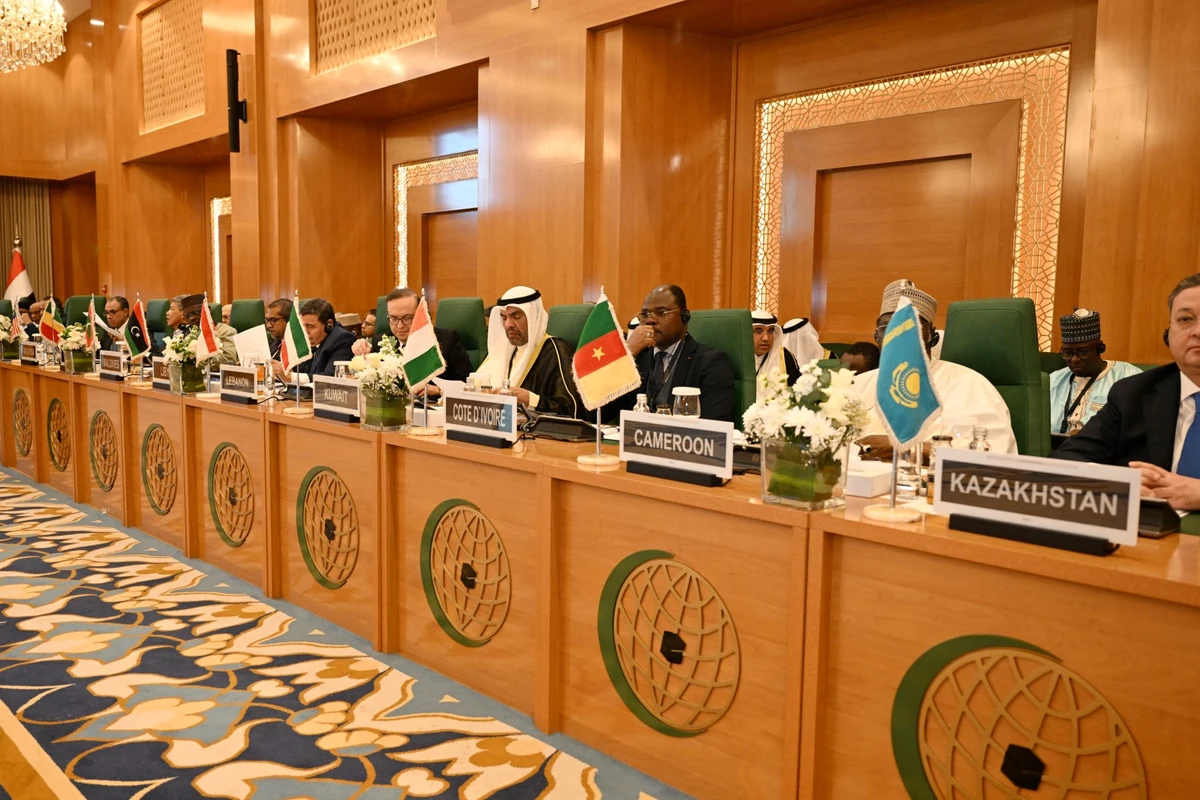 Diplomats attend an Extraordinary Session of the Council of Foreign Ministers of the Member States of The Organization of Islamic Cooperation (OIC) in Jeddah on March 7, 2025. (File/AFP)