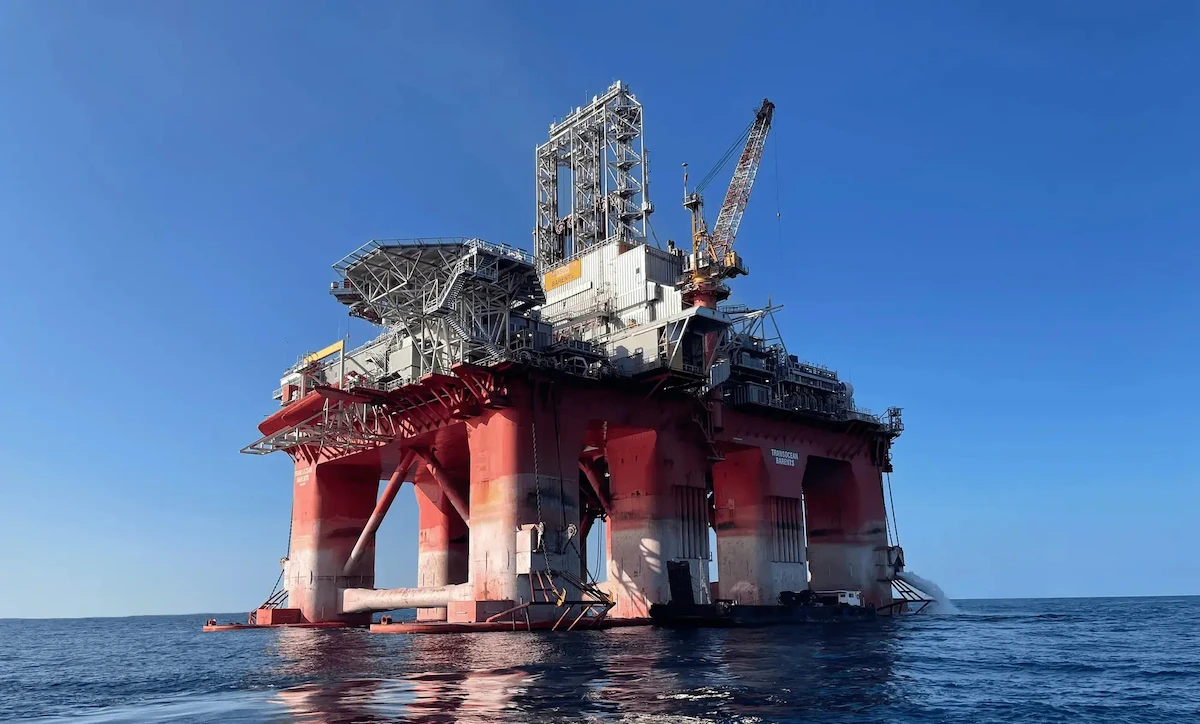 TotalEnergies' Transocean Barents drilling rig used to explore oil and gas areas off Lebanon's coast in 2023. A deal surrounding the exploration of Block 9 is expected to be announced on Friday. (TotalEnergies/File)