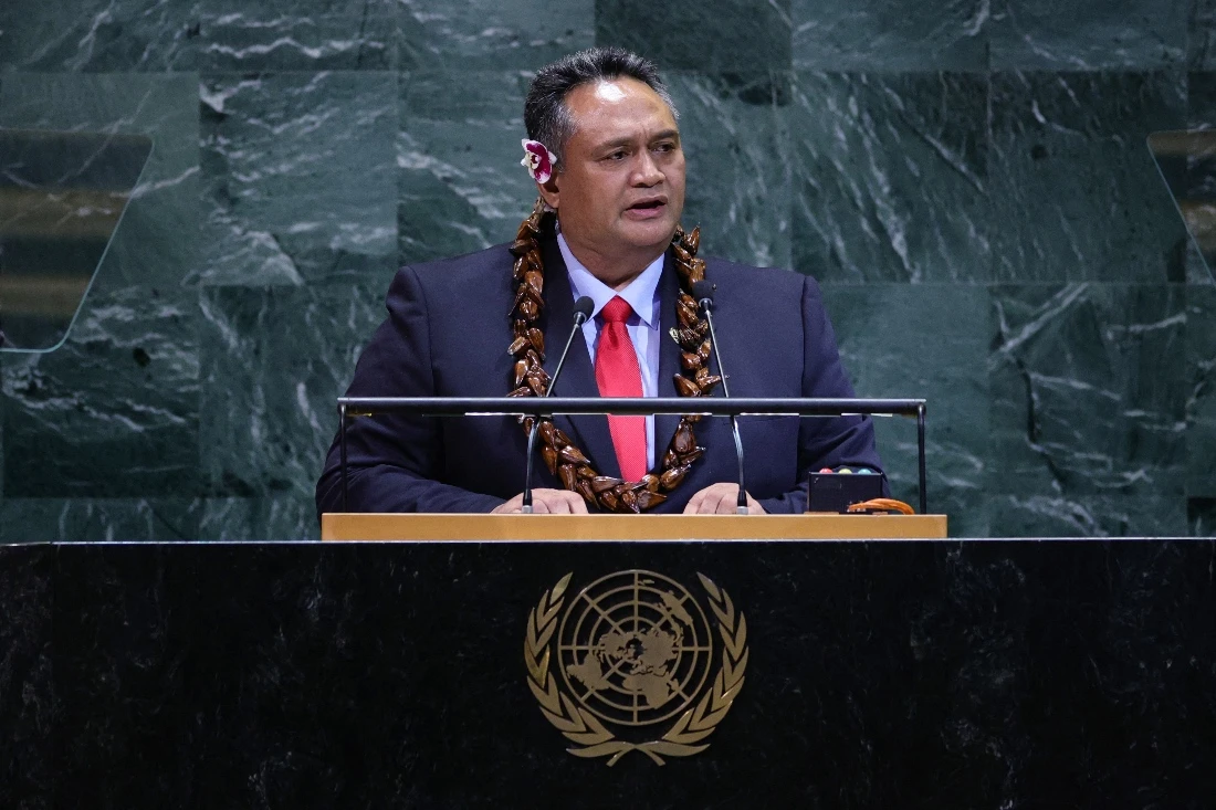 Samoa’s Deputy Prime Minister Toelupe Poumulinuku Onesemo speaks during the General Debate of the United Nations General Assembly at UN headquarters in New York City. (AFP)