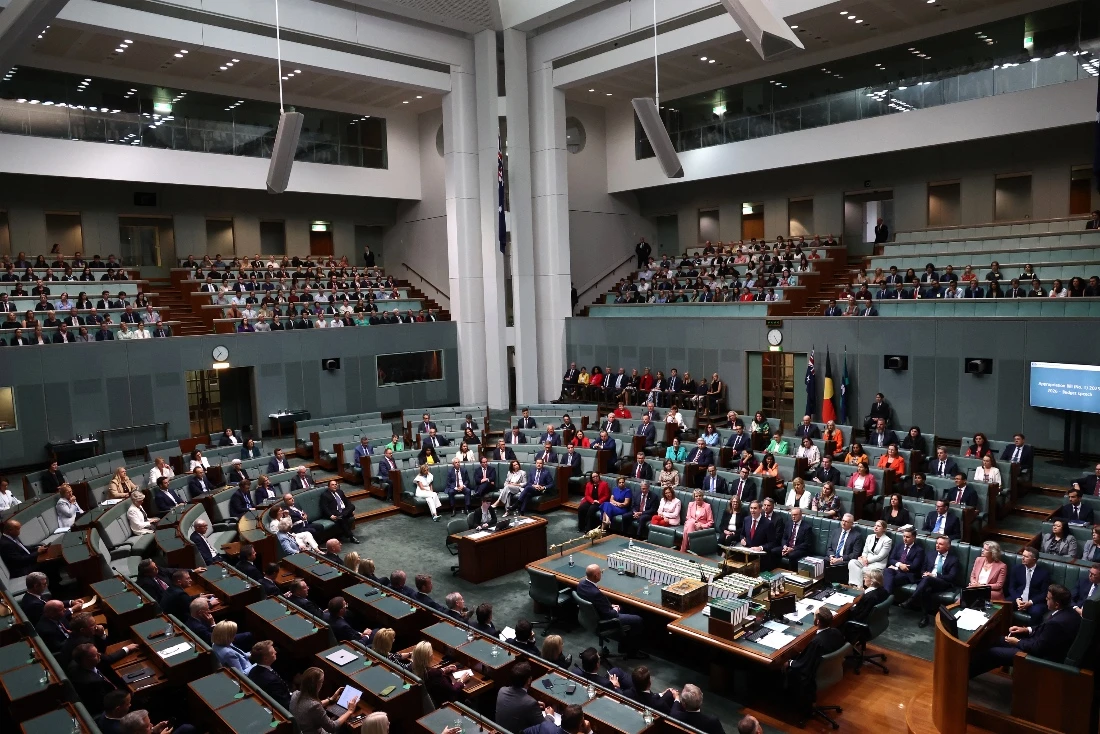 Australian Treasurer Jim Chalmers delivers his fourth Federal budget at the Parliament House in Canberra, Australia. (AFP)