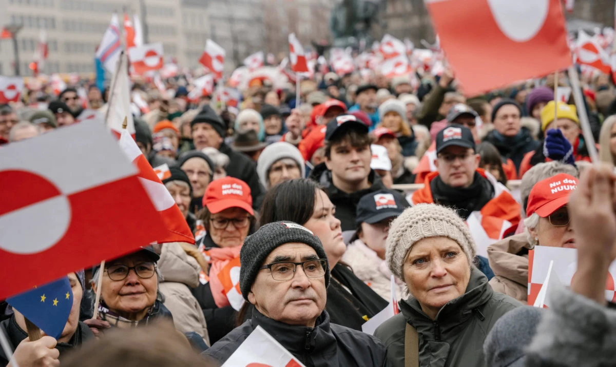 People march during a pro- Greenlanders demonstration, in Copenhagen, Denmark, Saturday, Jan. 17, 2026. (AP)