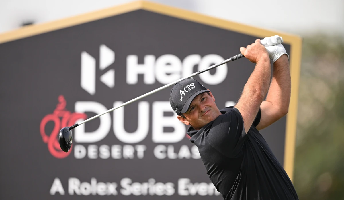 Patrick Reed of the United States tees off on the first hole during day two of the Hero Dubai Desert Classic 2026 at Emirates Golf Club on January 23. (Supplied)