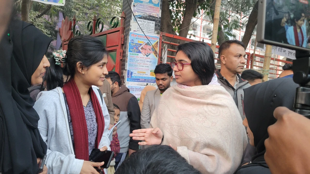 Dr. Tasnim Jara, right, an independent candidate in Bangladesh’s general election, speaks to her constituents in Dhaka, Jan. 6, 2026. (Facebook/Tasnim Jara)