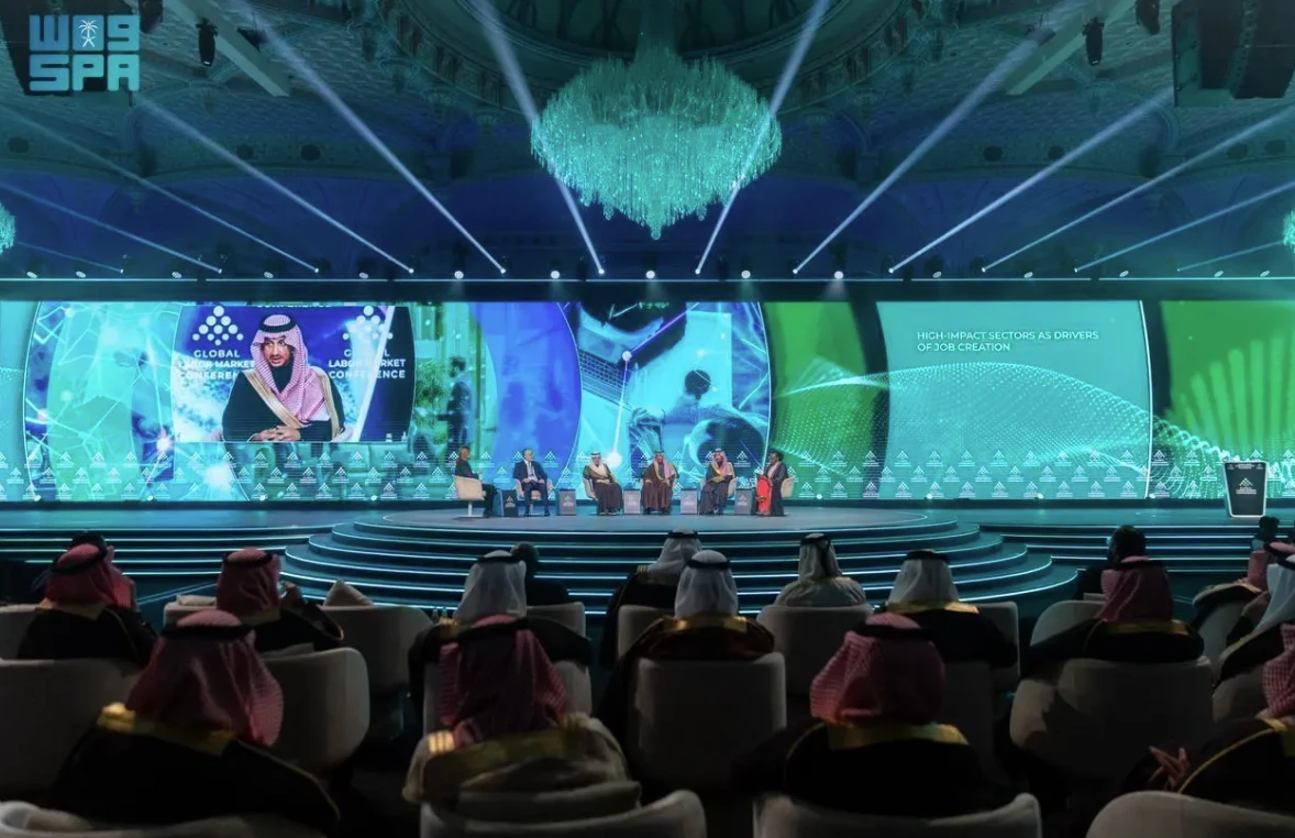 The Global Labor Market Conference was organized by the Ministry of Human Resources and Social Development at the King Abdulaziz International Conference Center in Riyadh. SPA