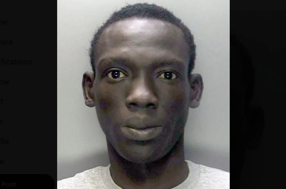 Sudanese asylum seeker Deng Chol Majek was jailed on Friday for a minimum of 29 years for murdering a woman who worked at the hotel in central England where he and other migrants were being housed. (X/@orlaminihane)