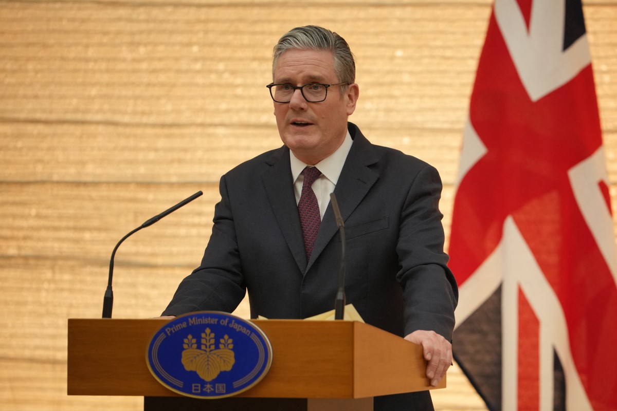 British Prime Minister Keir Starmer and Japanese Prime Minister Sanae Takaichi (not pictured) take part in a joint press conference after their bilateral meeting at the Prime Minister’s Office in Tokyo, Jan. 31, 2026. (AFP)