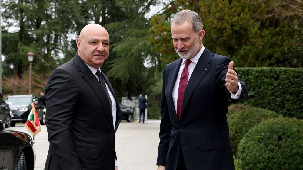 Joseph Aoun and Felipe VI. (Supplied)