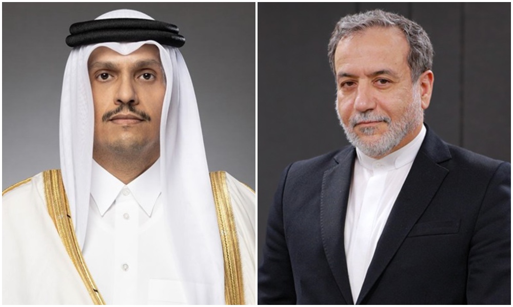 Qatari Minister of Foreign Affairs Sheikh Mohammed bin Abdulrahman bin Jassim Al-Thani received a telephone call from his Iranian counterpart, Abbas Araghchi, on Wednesday. (QNA)