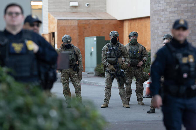 President Donald Trump has not discussed “formal plans” to deploy US Immigration and Customs Enforcement agents to polling sites at November’s midterm elections, the White House said on Thursday. (AP/File)