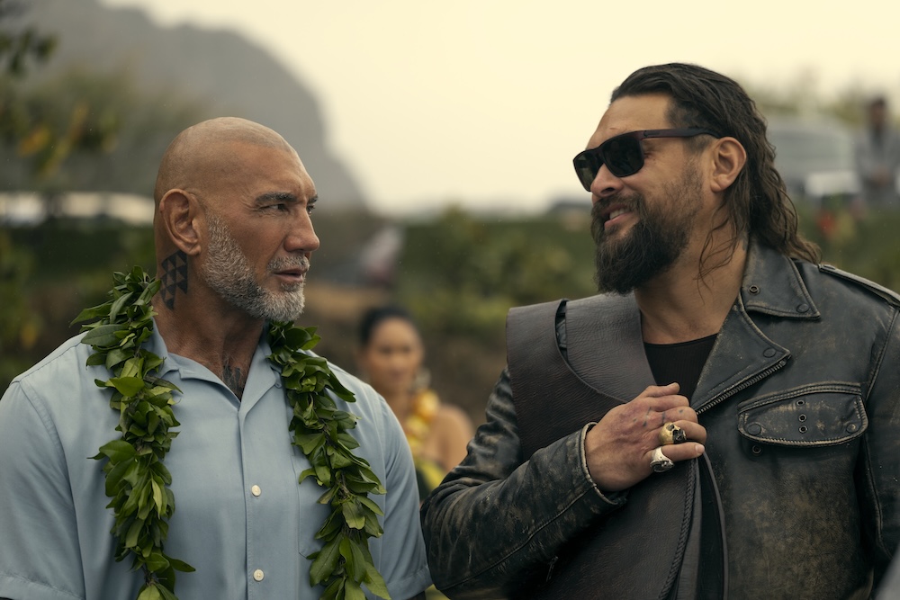 Dave Bautista (L) and Jason Momoa in 'The Wrecking Crew.' (Amazon MGM Studios)