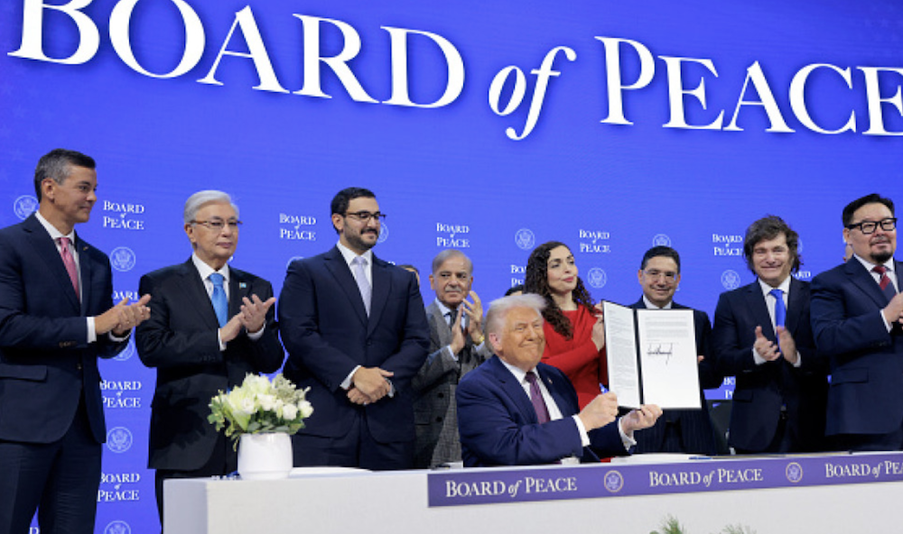 The White House is planning the first leaders meeting for President Donald Trump’s “Board of Peace” in relation to Gaza on February 19. (AFP/File Photo)