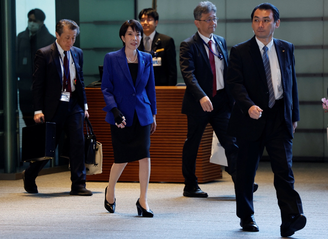 Japan's Prime Minister Sanae Takaichi, leader of the ruling Liberal Democratic Party (LDP), arrives at the Prime Minister's office in Tokyo, Japan. (Reuters)
