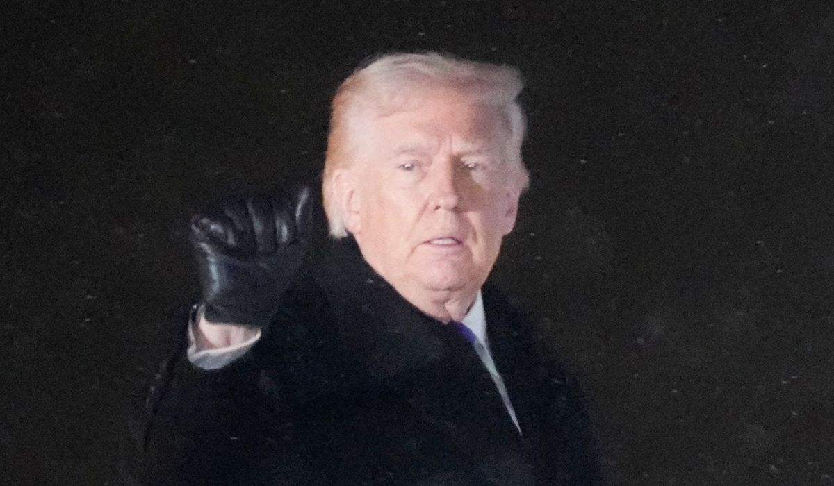 President Donald Trump boards Air Force One, Friday, Feb. 6, 2026, at Joint Base Andrews, Md., for a trip to Florida. (AP)