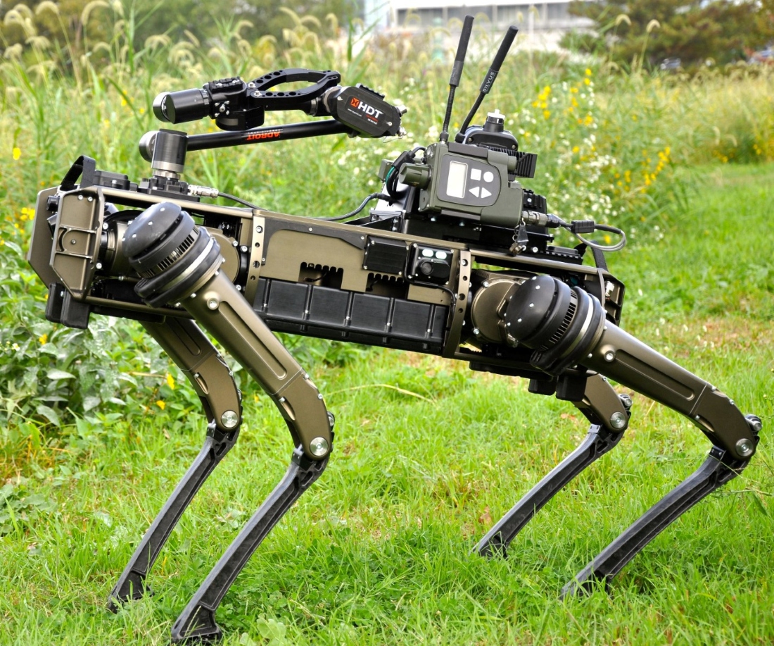 This handout image provided by Ghost Robotics shows the CBRN law enforcement configuration of the robot dog.