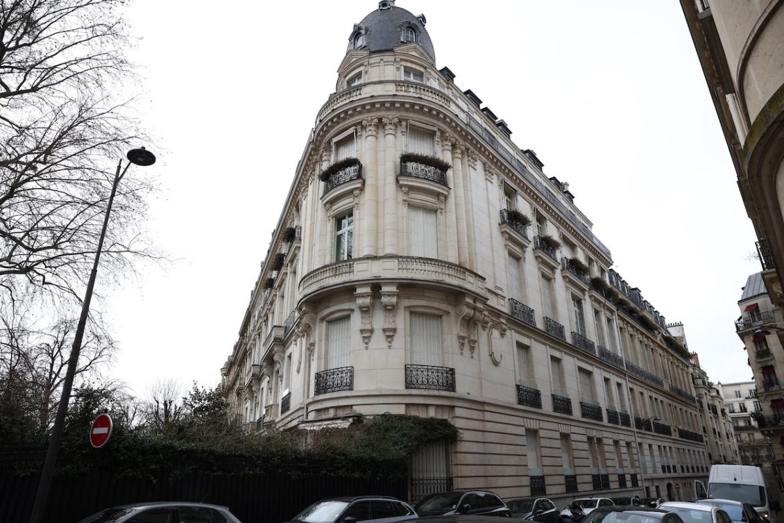 This photograph shows a view of a residential building in which disgraced US financier and late convicted sex offender Jeffrey Epstein owned an apartment on the Foch Avenue in Paris on February 10, 2026. (FILE/AFP)