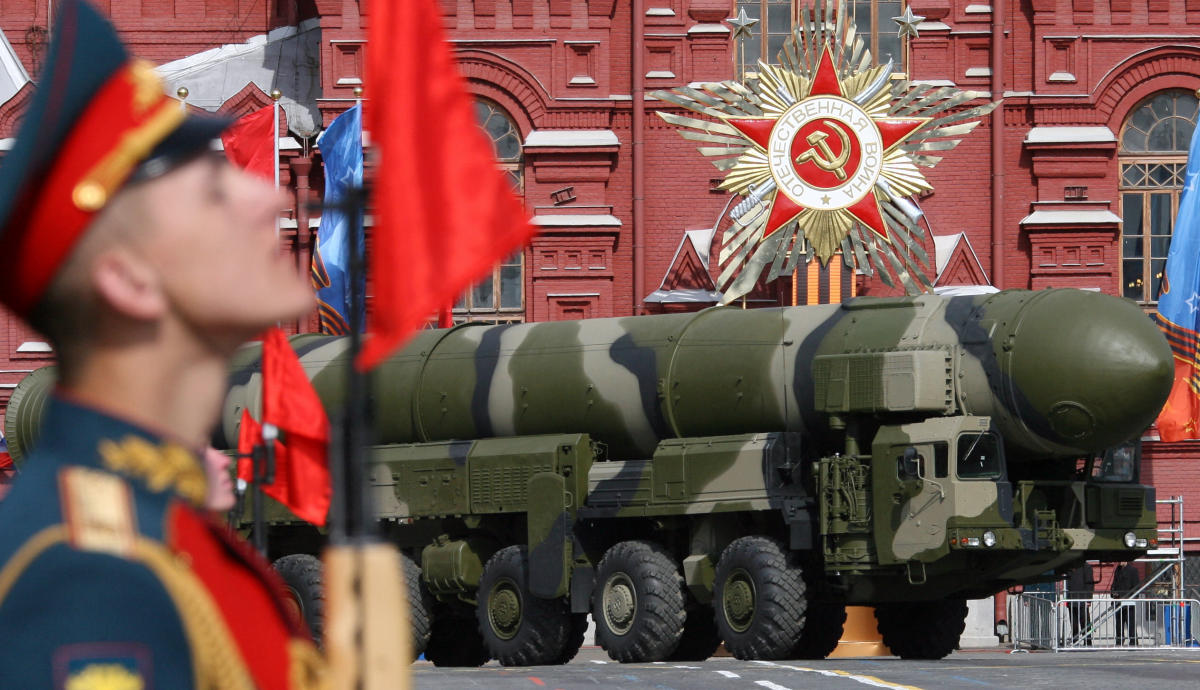Russia earlier vowed to act ‘responsibly’ should its last nuclear treaty with the United States expire on February 5. Above, a Topol-M ICBM drives across Red Square in a Victory Day Parade in Moscow on May 9, 2008. (AFP)