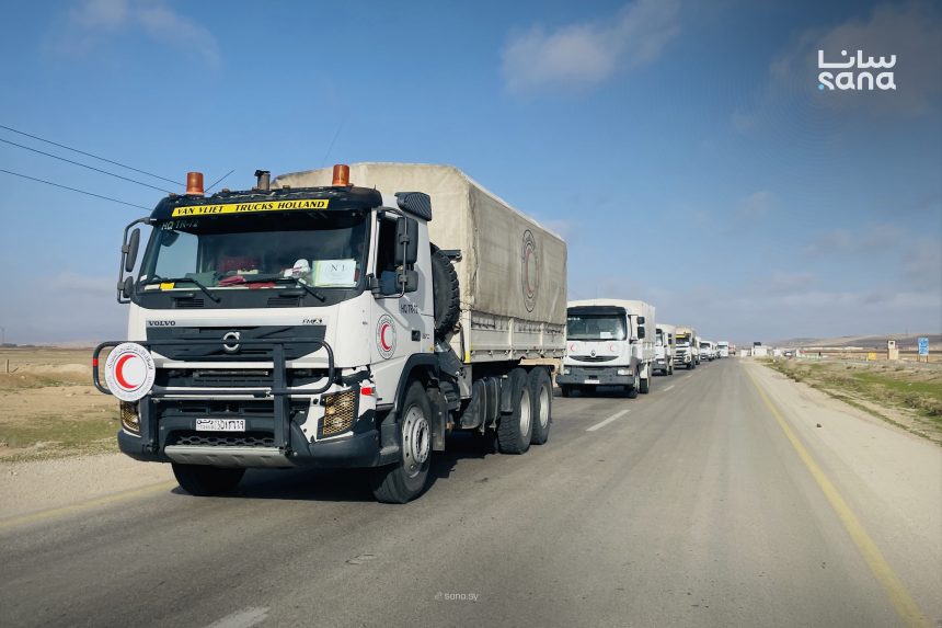The aid aims to improve the supply of essential goods, including bread, for the residents of Sweida Governorate. (SANA)