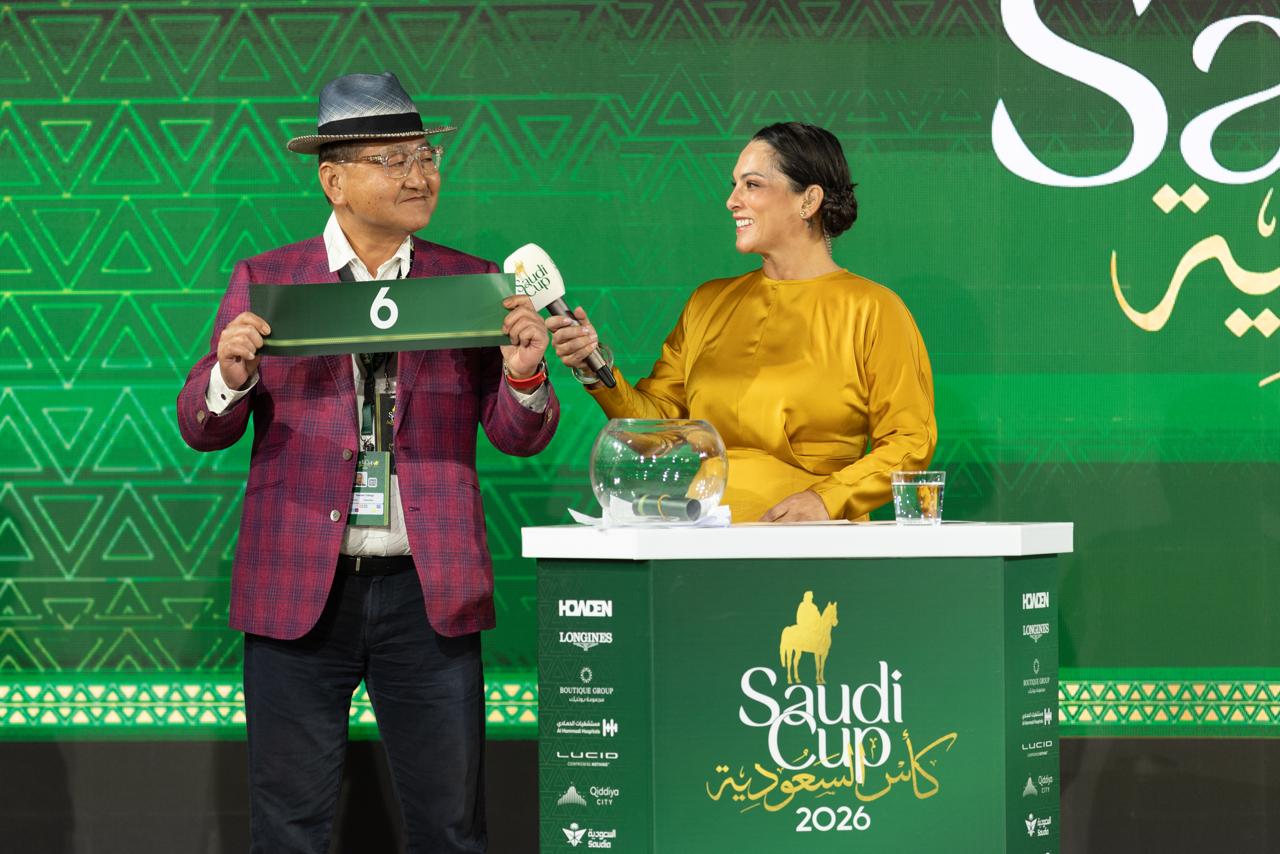 Yoshito Yahagi at The Saudi Cup Draw at King Abdulaziz Racecourse on Feb. 11, 2026. (JCSA/Neville Hopwood)