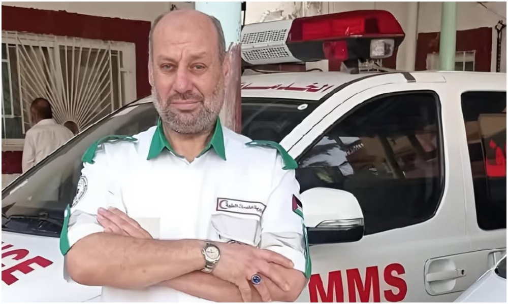 Hatem Rayan was a Palestinian paramedic at the Kamal Adwan Hospital, the largest medical facility in northern Gaza, at the time of his arrest in Dec. 2024. (Wafa)