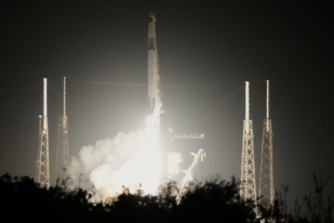 Above, a new crew rockets toward the International Space Station on Feb. 13, 2026 to replace the astronauts who returned to Earth early in NASA’s first medical evacuation. (AP)