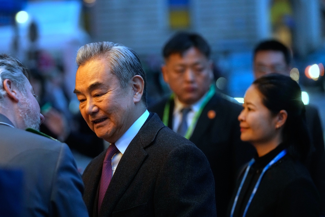 China's Foreign Minister Wang Yi arrives at the Munich Security Conference in Munich, Germany. (AP)
