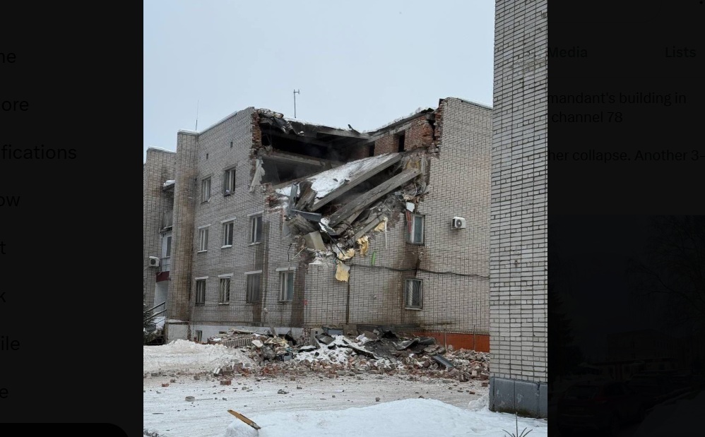 Russia military police building collapses near Saint Petersburg, causes unclear: governor