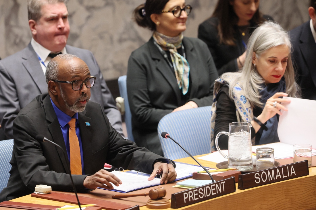 Abukar Dahir Osman categorically rejected any proposals for the forced displacement of Palestinians. (FILE/AFP)