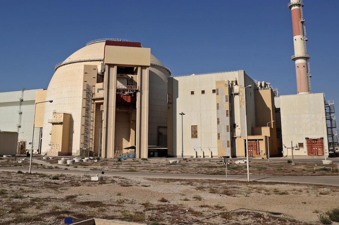 A handout picture provided by the Iranian presidency on October 8, 2021 the Bushehr Nuclear Power Plant, southeast of the city of the same name, during the visit of the country's president. (FILE/AFP)