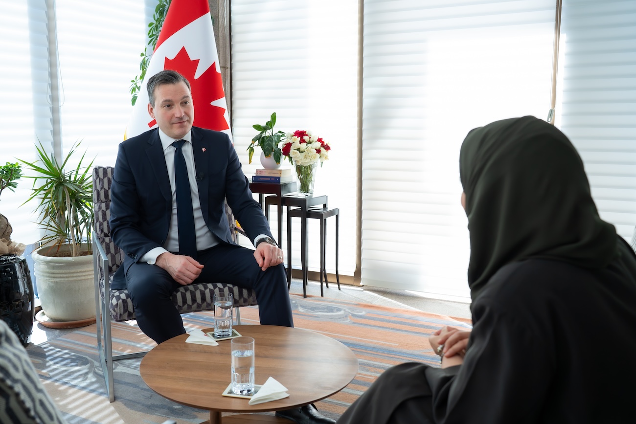 Canada’s Minister of AI and Digital Innovation, Evan Solomon, discusses his mission to further Saudi-Canadian ties during an interview with Arab News at the Embassy of Canada. (Huda Bashatah)