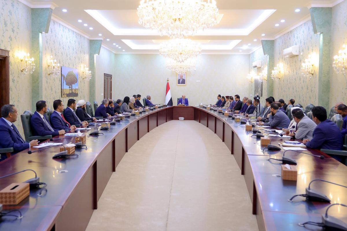 Prime Minister Shaya Al-Zindani chairs the new Yemen government's first cabinet meeting in Aden on Thursday. (Saba)