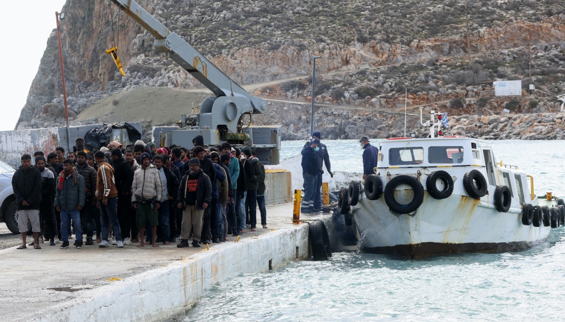 The bodies of three migrants were picked up in waters off the Greek island of Crete during a rescue effort involving a commercial ship, authorities said Friday. (X/@TRTWorldNow)