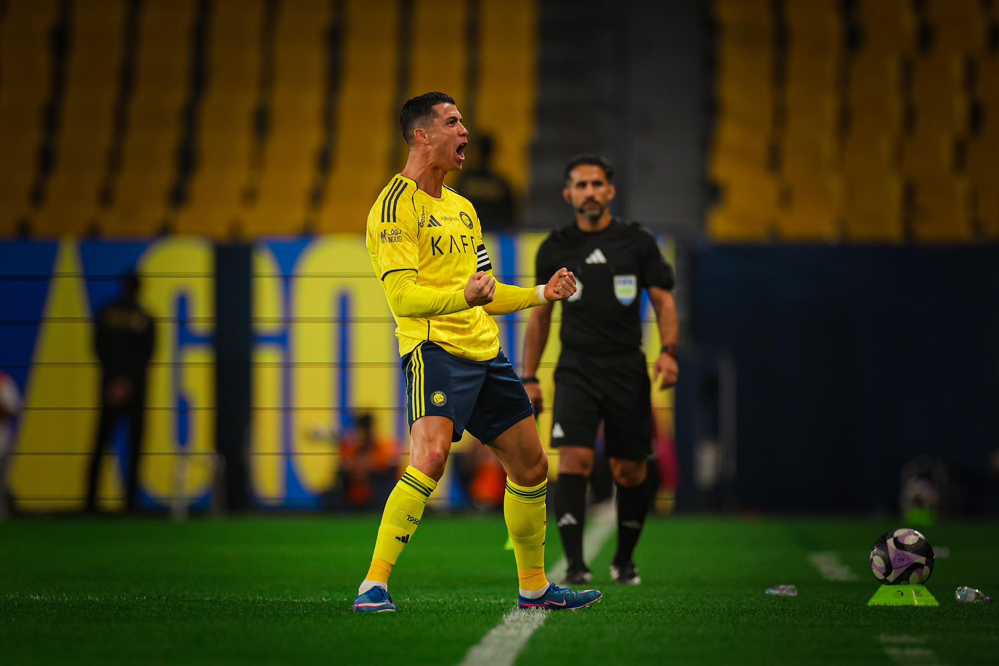 Less than a month after Cristiano Ronaldo withdrew from the squad for two consecutive matches, Al-Nassr now sit top of the Saudi Pro League with 12 games remaining. (X/@AlNassrFC_EN)