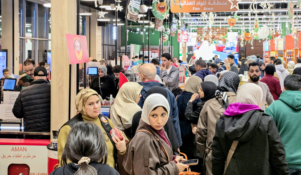People shop at a supermarket in Libya's capital Tripoli on February 16, 2026, as Muslims prepare ahead of the Muslim holy fasting month of Ramadan. (AFP)