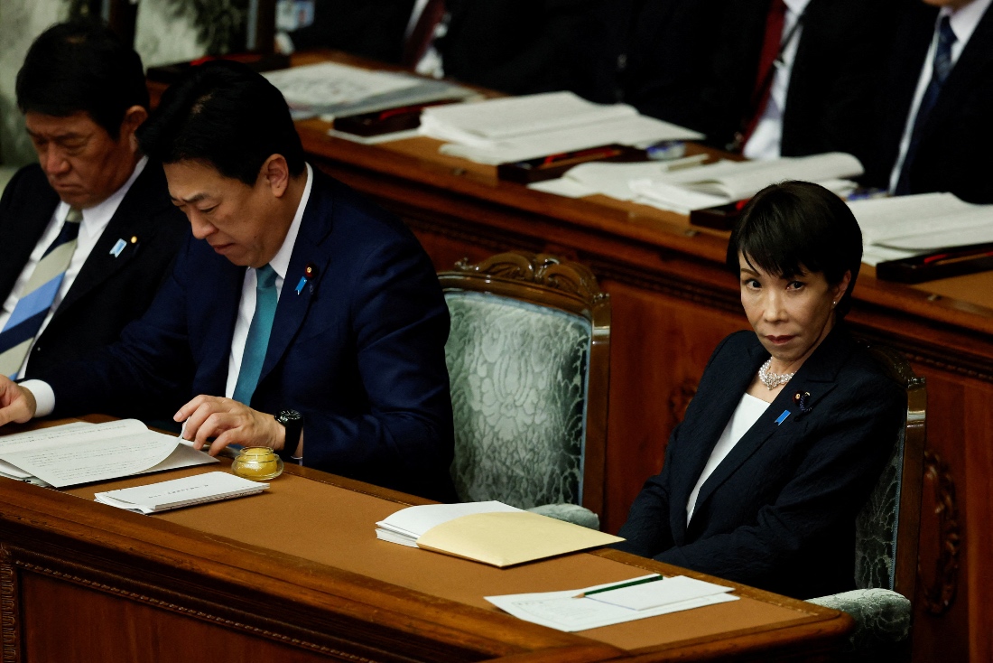 Japan's Prime Minister Sanae Takaichi attends a session on the day she delivers her policy speech in the parliament, in Tokyo, Japan. (Reuters)