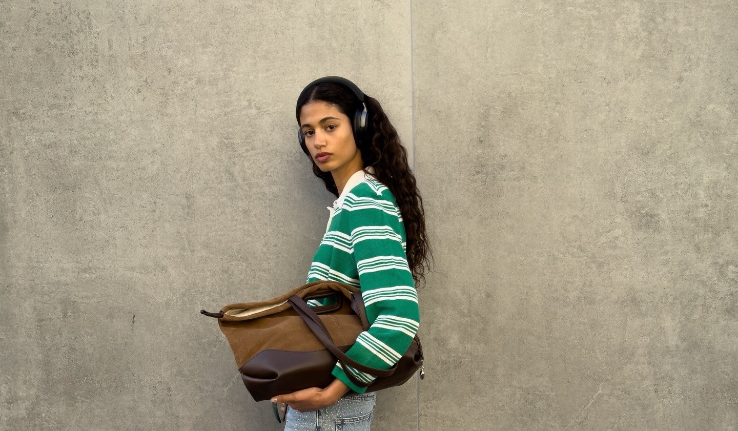 Moroccan Italian model Malika El-Maslouhi is the embodiment of relaxed in Parisian label Maje’s Spring-Summer 2026 campaign. (Instagram)