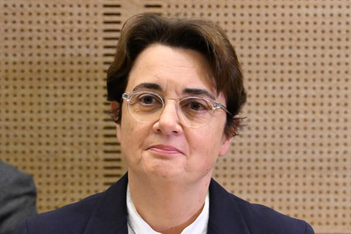 Laurence des Cars, director of Le Louvre museum, poses before a hearing at the Culture commission of the Senate, three days after historic jewels were stolen in a daring daylight heist, Oct. 22, 2025 in Paris. (AP/File)