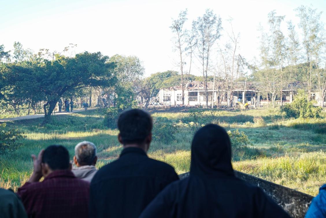 Myanmar has been roiled by conflict that ignited after a 2021 coup, with the military battling rebels in multiple parts of the country people. Above, aftermath of a military air strike in western Rakhine state on Dec. 11, 2025. (AFP file photo)
