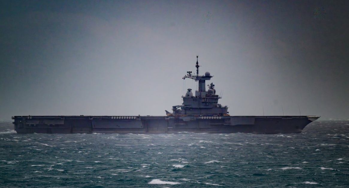 Sweden said one of its navy vessels had spotted and jammed the drone 13 kilometres (eight miles) from France's Charles de Gaulle aircraft carrier. (X/@dparody)