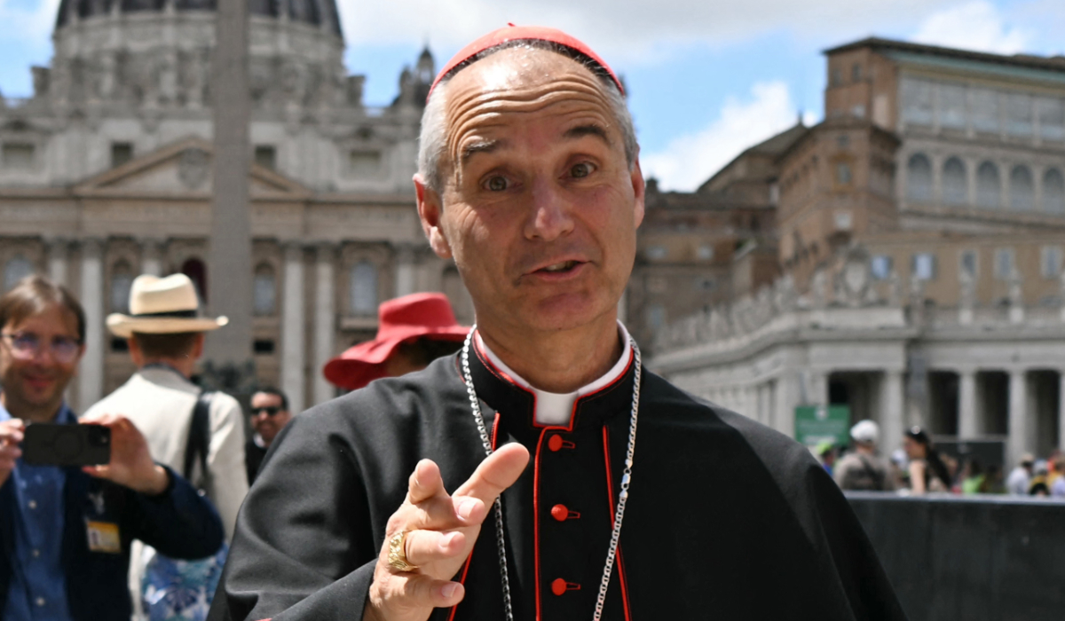 Franco-Algerian cardinal Jean-Paul Vesco leaves after a congregation meeting at The Vatican, on May 6, 2025. (AFP)