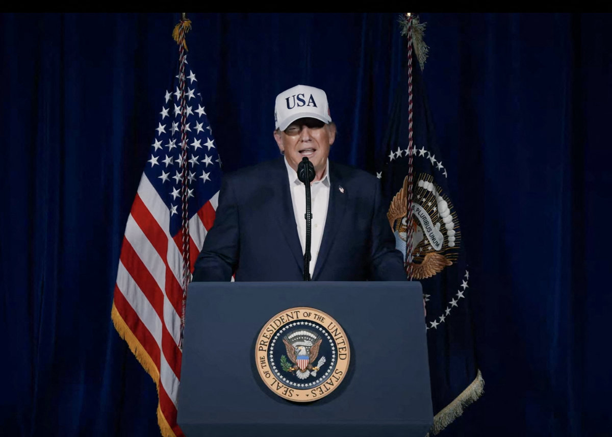 US President Donald Trump announcing US strikes on Iran on February 28, 2026. (HANDOUT / TRUTH SOCIAL: @realDonaldTrump / via AFP)