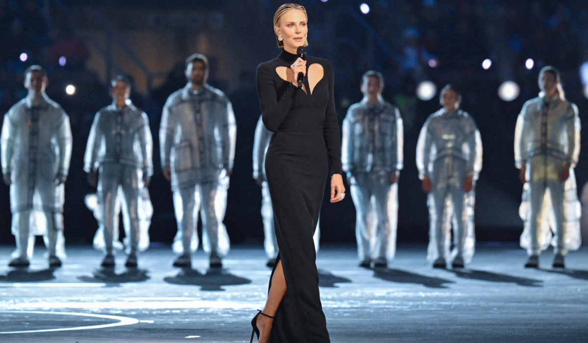 UN Peace Ambassador Charlize Theron at the Milano Cortina 2026 Winter Olympic Games in Italy. (AFP)