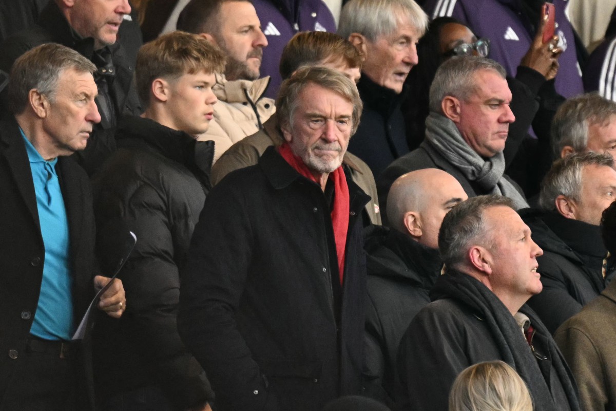 Above, Sir Jim Ratcliffe, center, Manchester United’s co-owner. (AFP)