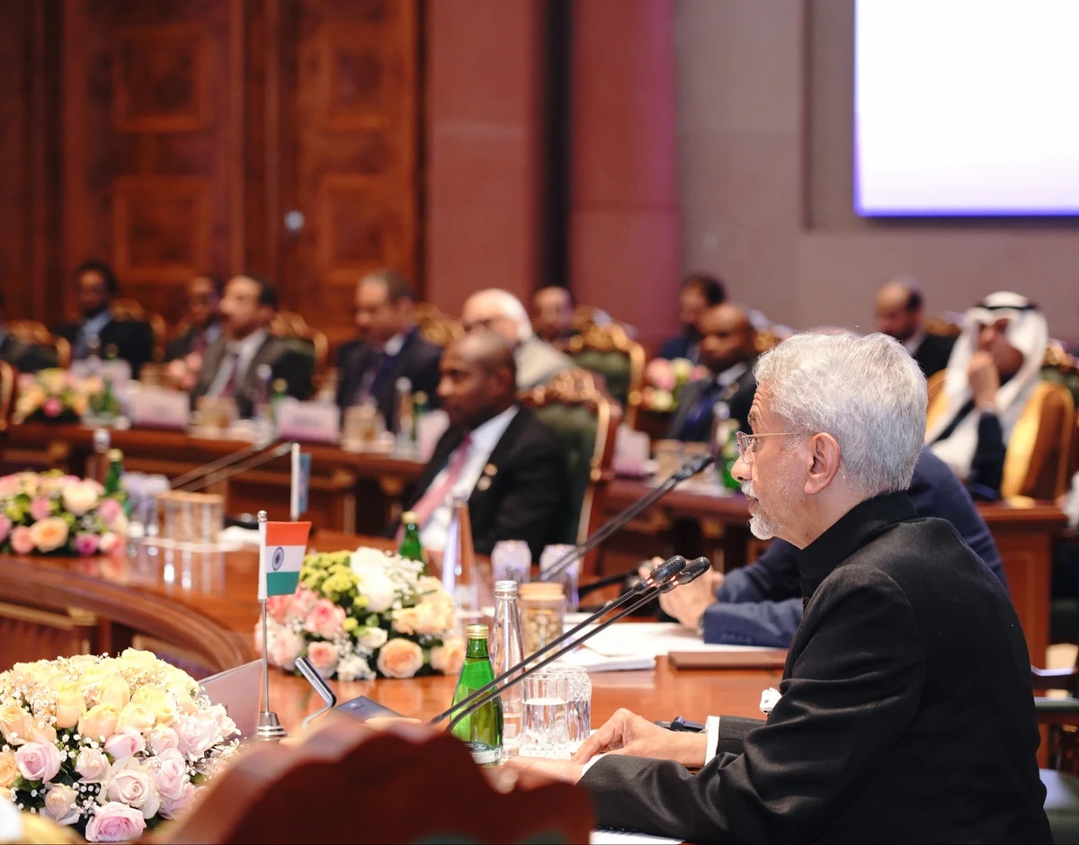 India’s Foreign Minister S. Jaishankar leads the India–Arab Foreign Ministers’ Meeting in New Delhi on Jan. 31, 2026. (Ministry of External Affairs)