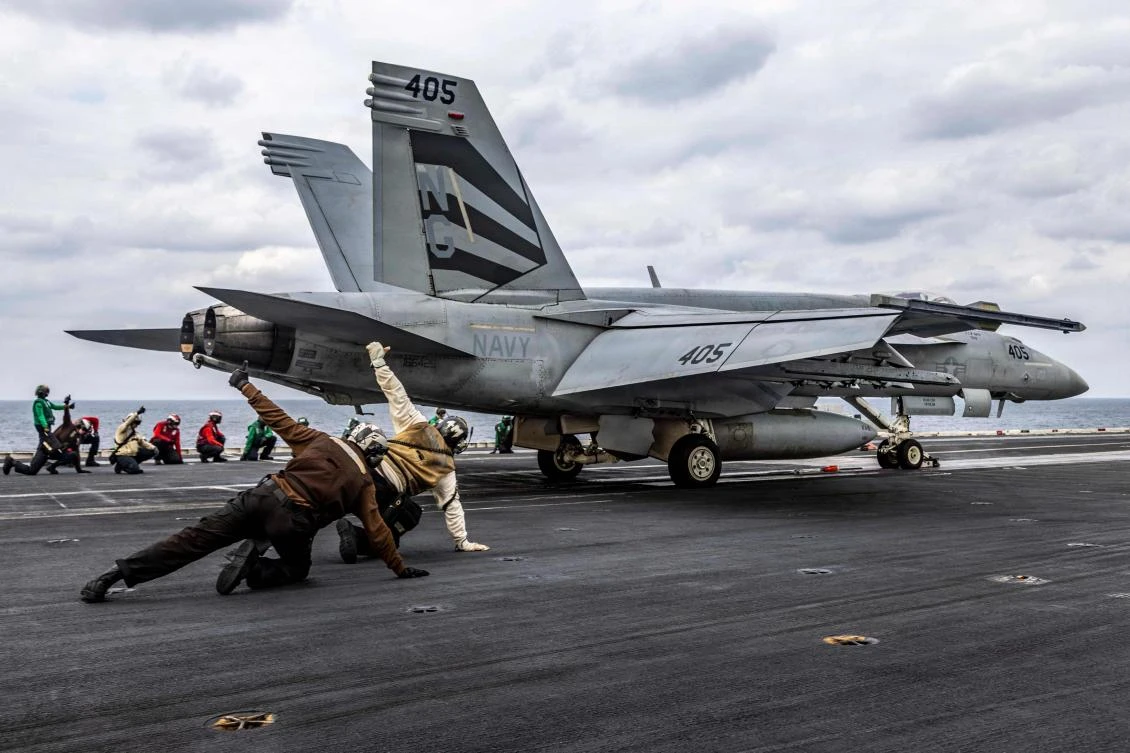 The US military on Feb. 3, 2026 shot down an Iranian drone that “aggressively” approached the Abraham Lincoln aircraft carrier, above, in the Arabian Sea. (US Navy/AFP file photo)