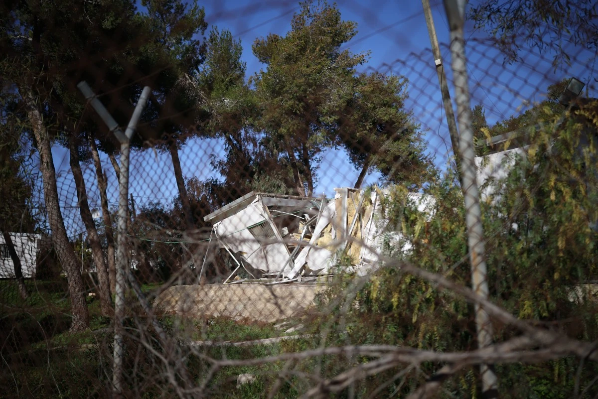 A photograph shows a demolished structure inside the headquarters of UNRWA in the Sheikh Jarrah neighbourhood of Israeli-occupied East Jerusalem, Jan. 20, 2026. (AFP)